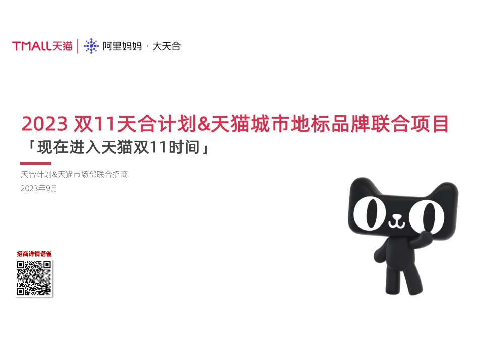 23年天猫双11地标联合项目招商方案_第1页