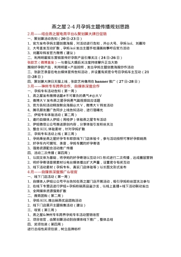 燕之屋-月孕妈主题传播规划思路